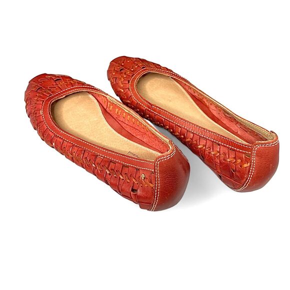 Pikolinos Rust Colored Woven Leather Ballet Flats, Unused, Size 40/9.5 - Picture 2 of 8